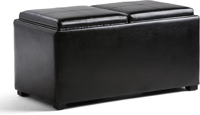 SIMPLIHOME Avalon 35 inch Wide Contemporary Rectangle 5 Pc Storage Ottoman in by SimpliHome