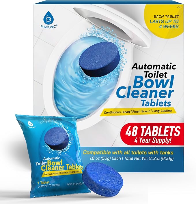 Automatic Toilet Bowl Cleaner Tablets Blue Gel Toilet Tank Cleaners, by Pursonic