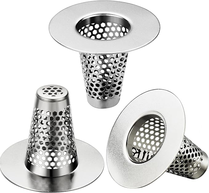 Bathroom Sink Drain Strainers for 1.1"-1.6" Depth Than 1.6" Drain Hole Catcher by Anteecana