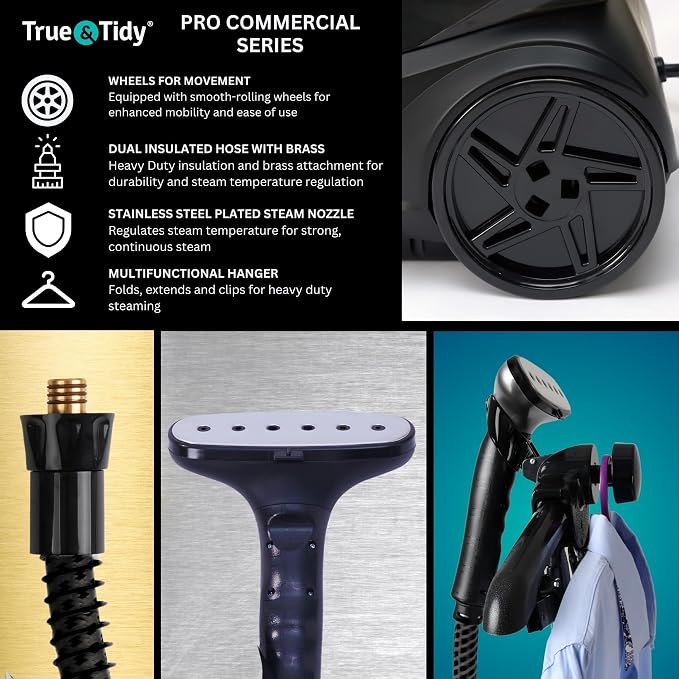 True & Tidy® Heavy-Duty Commercial Industrial Standing Garment Steamer - Image 2