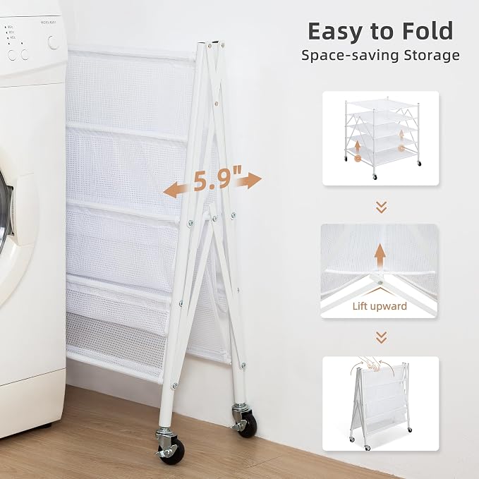 STORAGE MANIAC Sweater Drying Rack, Mesh Clothes Drying Rack, Stackable Laundry - Image 4