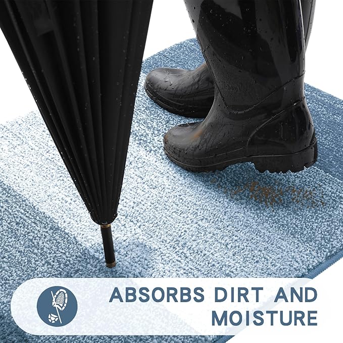Kitinjoy Indoor Outdoor Door Mat, 48x32 Non-Slip Absorbent Dirt Trapper - Image 3