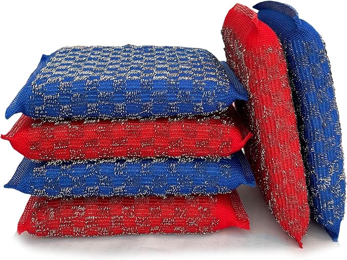 Steel Wool Scrubbers Dish Kitchen Sponges Heavy-Duty Kitchen Steel Scrub Sponges by EdgeVue