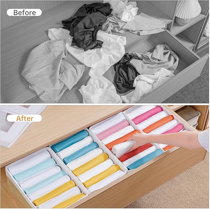 4 Packs T-shirt Drawer Organizers - Image 3