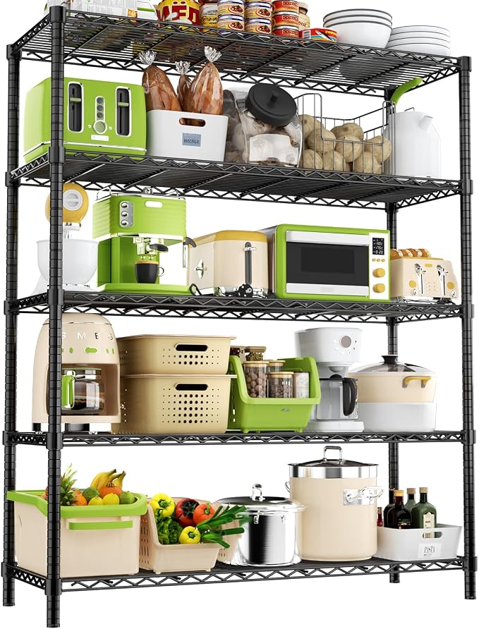 Storage Shelves, 5-Tier Adjustable Metal Industrial Utility Shelf Rack by Unknown