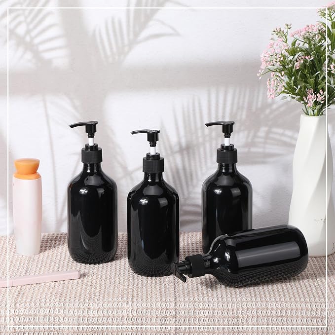 Tessco for you 12 Pack Black Soap Dispenser Empty Plastic Pump Bottles - Image 6