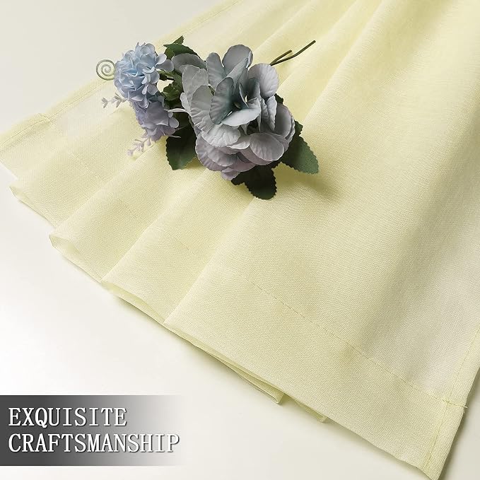 Tollpiz Short Sheer Tier Curtains Linen Textured Half Kitchen Curtain Sheers - Image 7