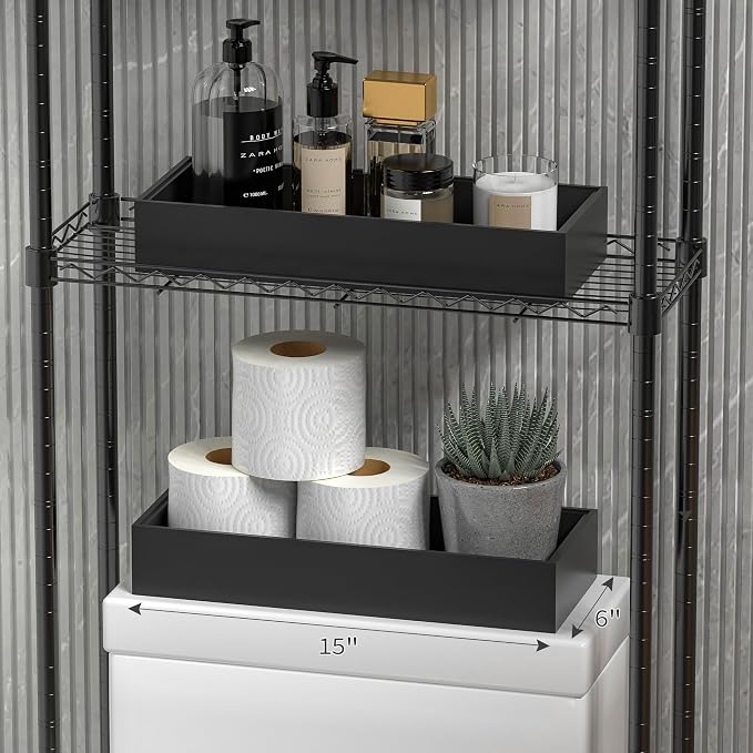 Kitchen Drawer Organizer Tray, Stackable Black Bamboo Drawer Organizer - Image 6