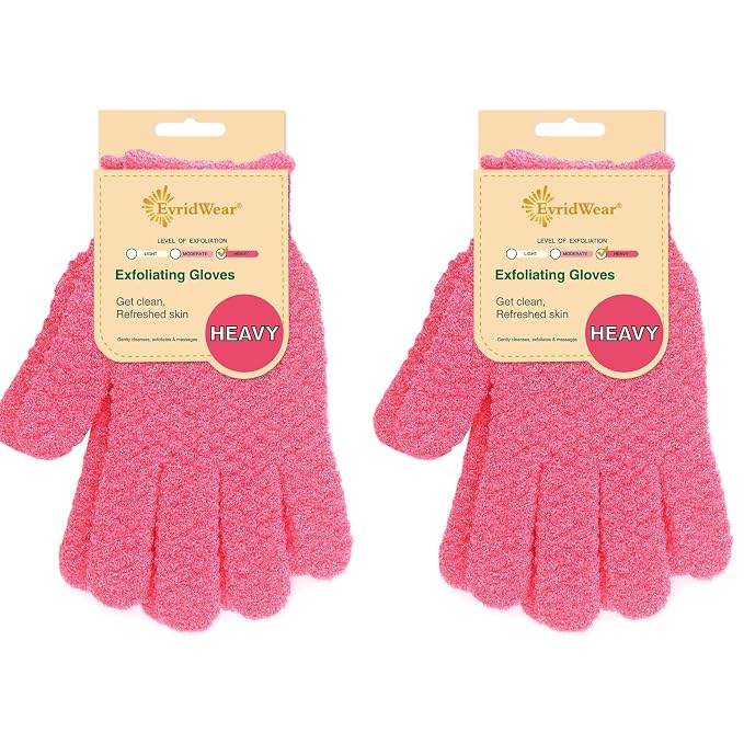 Evridwear Exfoliating Gloves for Shower, 100% Nylon Thick Soft Medium Heavy by Evridwear