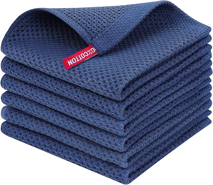 Homaxy 100% Cotton Waffle Weave Kitchen Dish Cloths, Ultra Soft Absorbent Quick by Homaxy