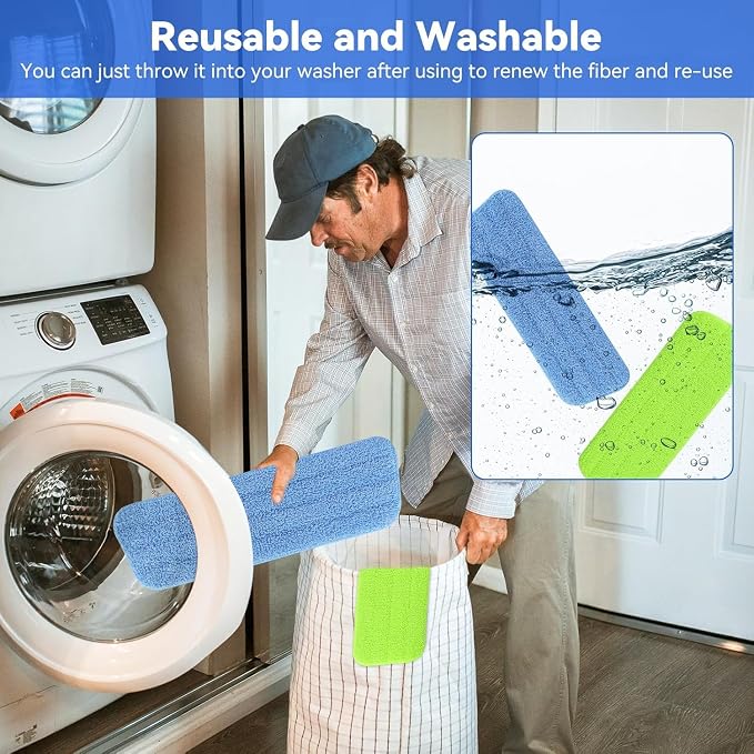 16.5 inch Microfiber Mop Pads for Rubbermaid Reveal Spray Mop and Any 16.5" - Image 5