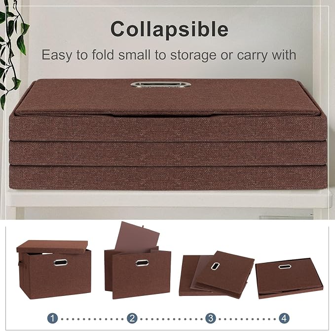 Large 17" 36 Quart Collapsible Stackable Storage Bins - Image 4
