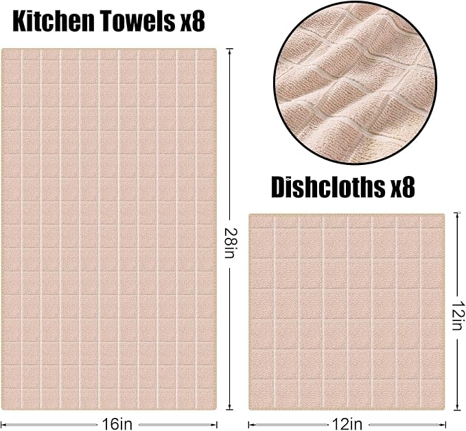 Homaxy Microfiber Kitchen Towels and Dishcloths Set, 12 Pack Soft and Absorbent - Image 6