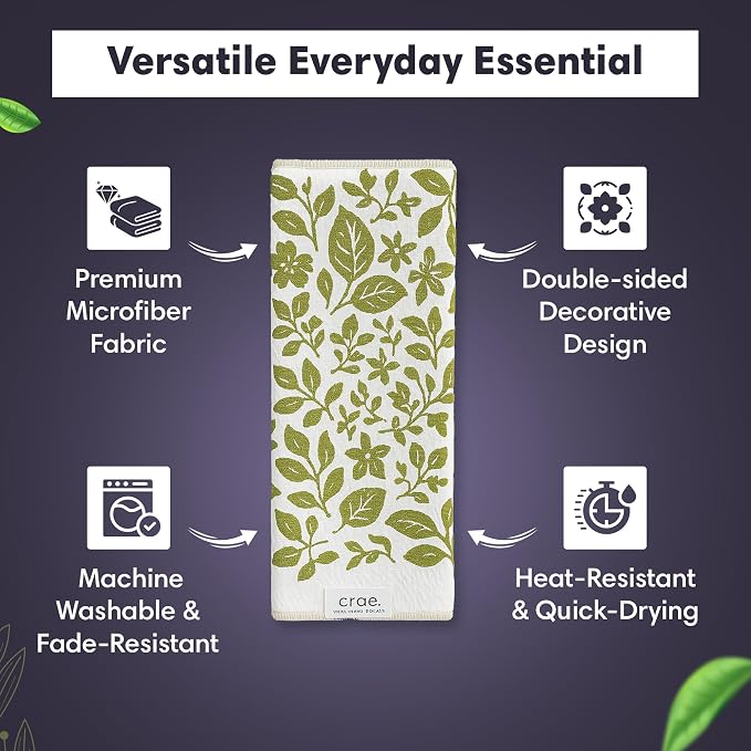 2 Double Sided Microfiber Hand Towels, 17x27 Inches Waffle Design Kitchen - Image 3