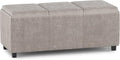 SIMPLIHOME Avalon 42 inch Wide Contemporary Rectangle Storage Ottoman in by SimpliHome