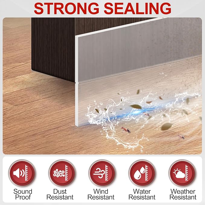 MYFAMIREA Door Weather Stripping 2IN x 10FT Door Draft Stopper Seal Tape - Image 3