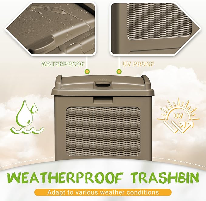 YESHOMY 2 Pack Outdoor Trash Can - Image 3