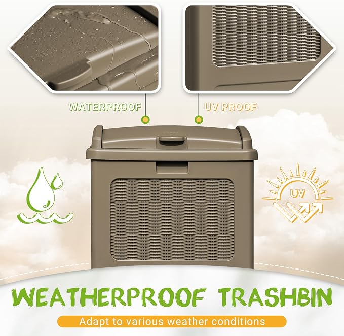YESHOMY 4 Pack Outdoor Trash Can - Image 3