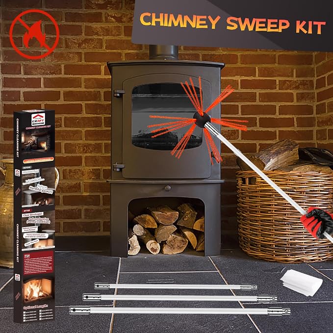 39 Feet Chimney Sweep Kit, Chimney Cleaning Kit - Image 7