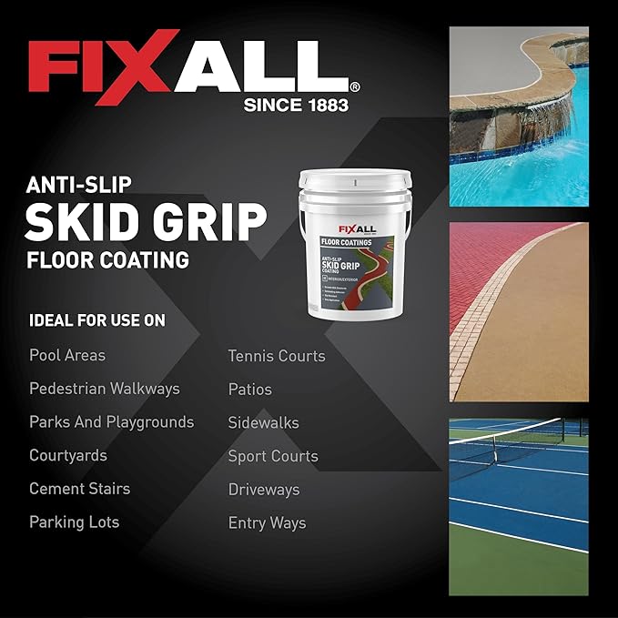 FIXALL Skid Grip Anti-Slip Coating, 5 Gallons, Exceeds ADA Standards, - Image 7