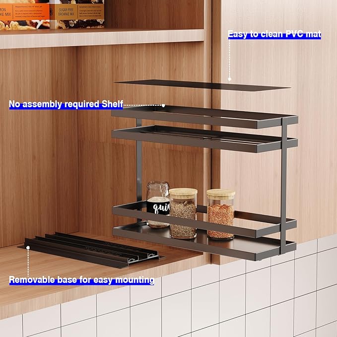 2 Pack Pull Out Spice Rack Organizer - Image 3