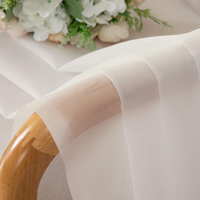 Chyhomenyc Sheer Curtains 120 Inch Extra Long, 2 Pieces, Rod Pocket Top Soft - Image 8