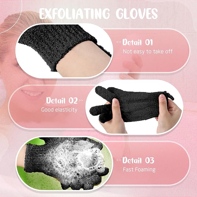 104 Pcs Exfoliating Glove Bulk Shower Gloves - Image 5
