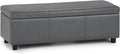 SIMPLIHOME Avalon 48 inch Wide Contemporary Rectangle Storage Ottoman Bench in by SimpliHome