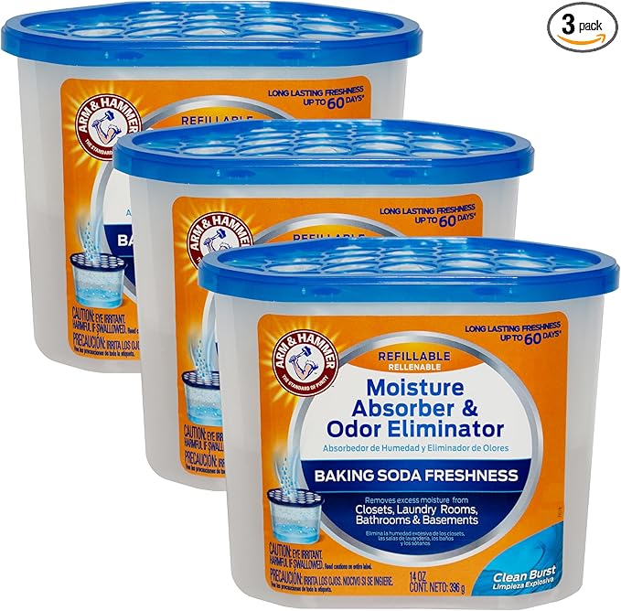 Arm & Hammer Fragrance Free Refillable Moisture Absorber and Odor Eliminator 14 by ARMHAMMER