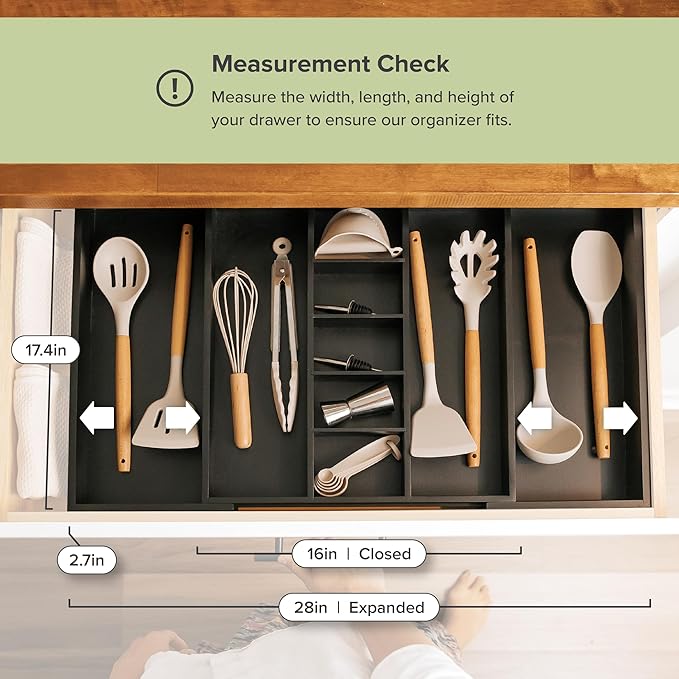 KitchenEdge Adjustable Kitchen Drawer Organizer - Image 4