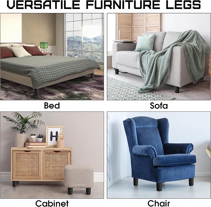 TURSTIN 8 Pack 3 Inch Plastic Furniture Legs - Image 7