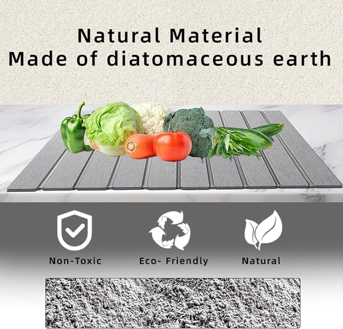 Stone Drying Mat for Kitchen Counter, Collapsible Dish Drying Mat, Fast Drying - Image 3