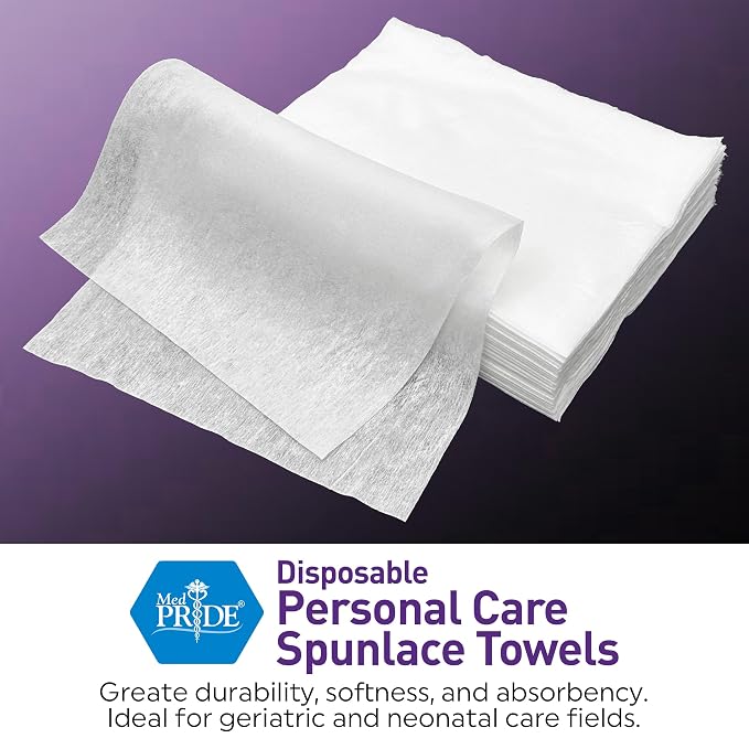 MED PRIDE Disposable Dry Wipes for Adults, Soft & Absorbent Personal Towels - Image 2