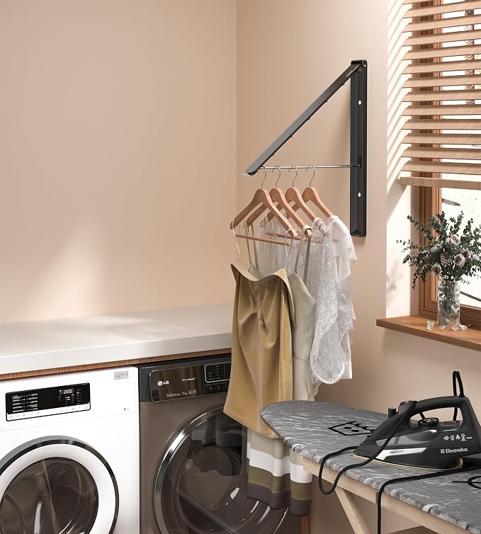 Dr.DJ Clothes Drying Rack, Wall-Mounted Retractable & Foldable Clothes Hanger - Image 3