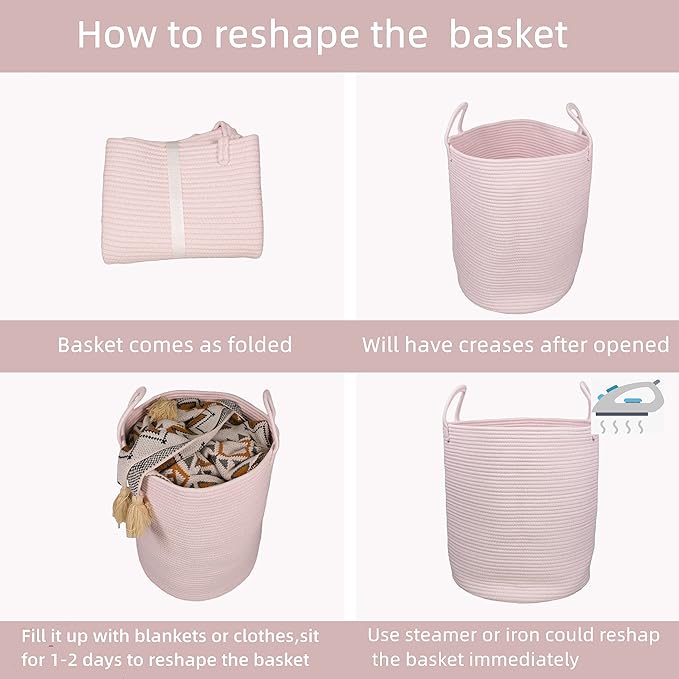 Cotton Rope Laundry Basket Hamper - Image 6