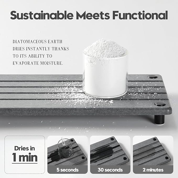 Instant Dry Sink Caddy Kitchen Sink Organizer, Quick Drying Stone Tray - Image 4
