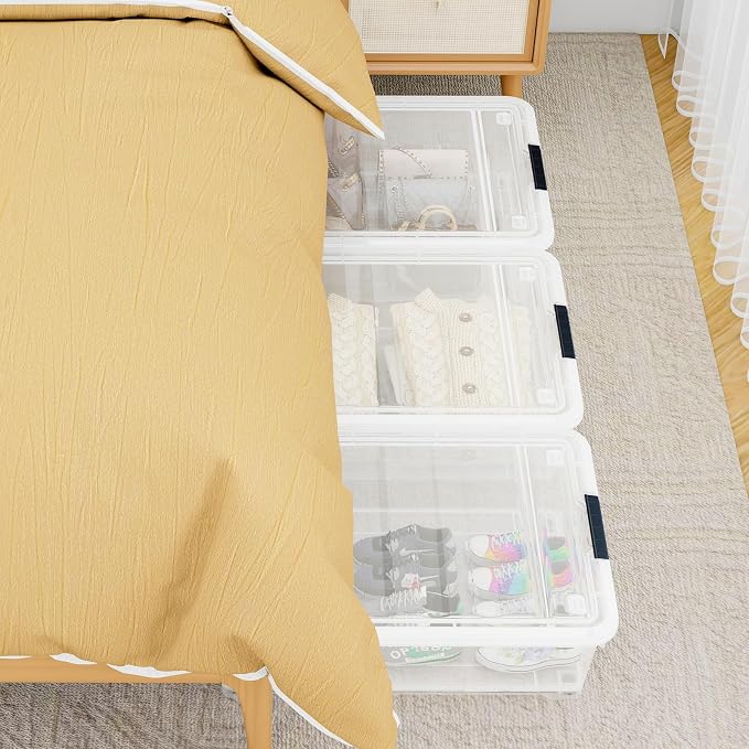 25 Quart Clear Plastic Latch Storage Box - Image 5