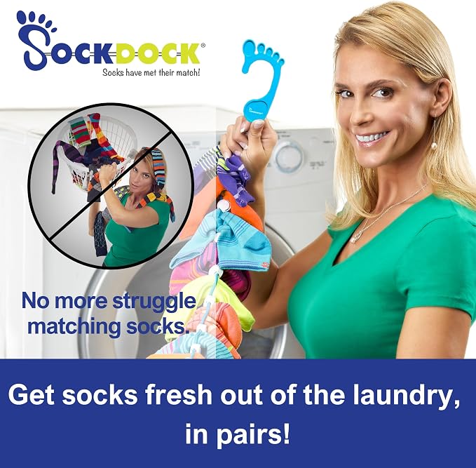 Sock Laundry Solution for Washing Drying & Storing Socks in Pairs, Clip & Hold - Image 2