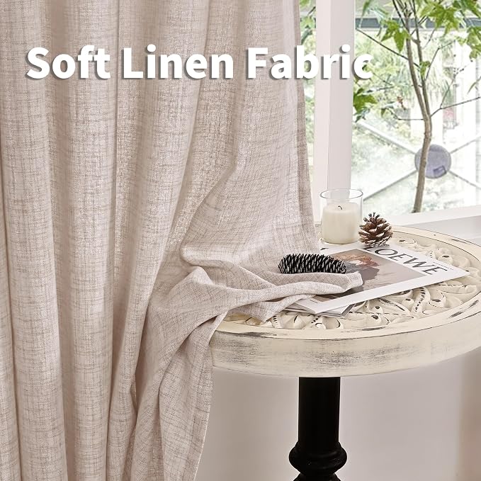 YoungsTex Natural Linen Curtains 40 Inch Length - Image 8