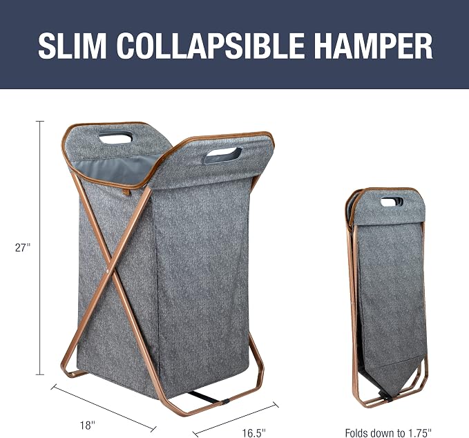 CleverMade Collapsible Laundry Hamper X-Frame Laundry Basket - Image 2