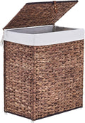 Handwoven Laundry Basket with Lid, Natural Water Hyacinth Storage Basket with by LGENHOOMHandwovenNaturalWaterHyacinthBasket