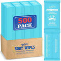 500 Pcs Ultra Thick Soft Large Body Wipes Individually Wrapped, Shower Wipes by Unknown