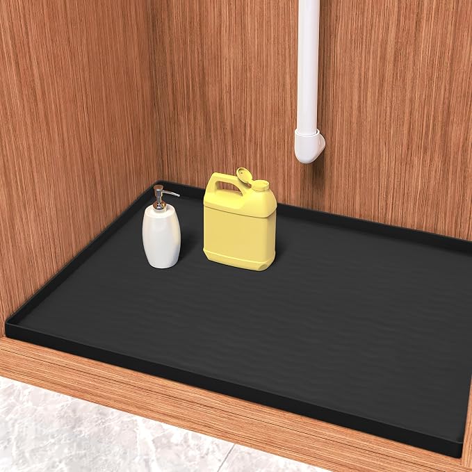URMONA Waterproof Silicone Under Sink Mat 25'' x 19'' Shelf Liner by URMONA
