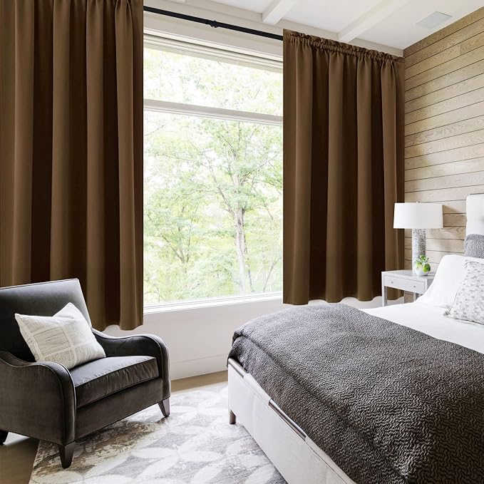 DWCN Blackout Curtains Room Darkening Thermal Insulated Bedroom Curtains Window - Image 2