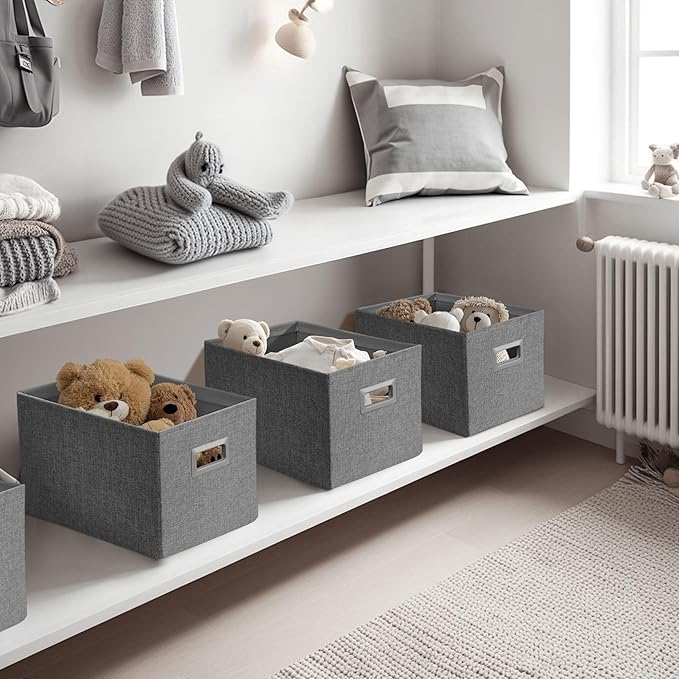DECOMOMO Storage Bins for Shelves Robust Fabric Closet Bins for Shelves Toy - Image 3