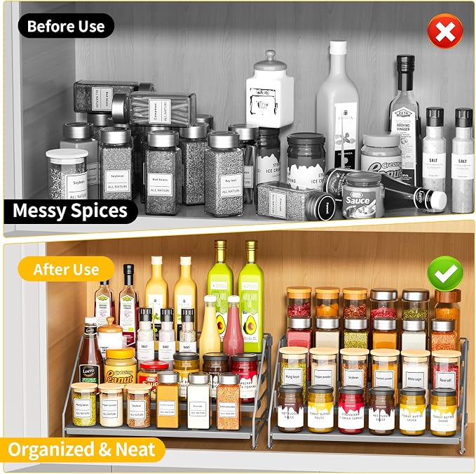 RCHYFEED 4 Tier Spice Rack Organizer, Spice Organization - Image 2