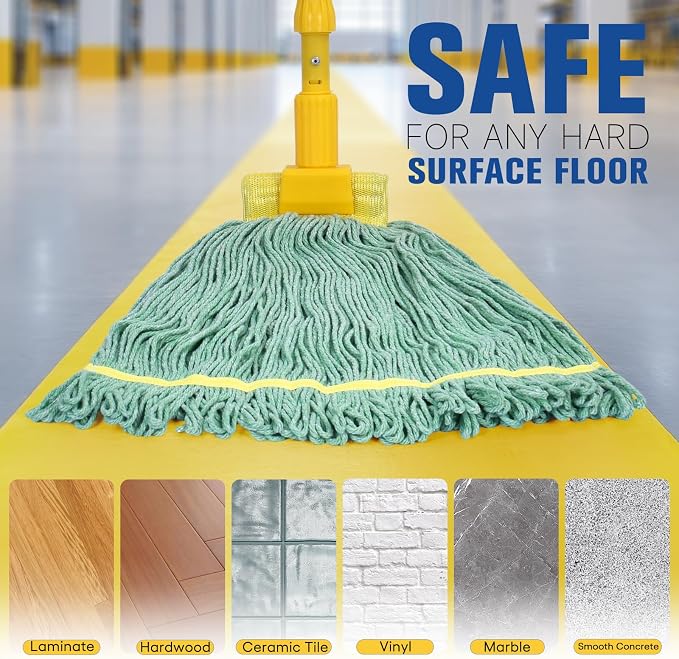 Matthew Cleaning Commercial Mop Head Replacement, 5 Inch Wide Headband - Image 5