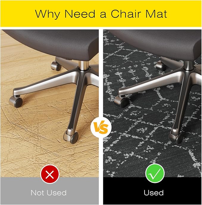 Office Chair Mat for Hardwood & Tile Floors, Non-Slip Floor Protector for - Image 4