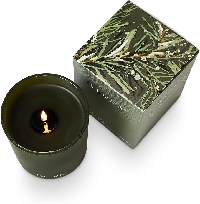 ILLUME Refillable Boxed Glass Candle, Balsam & Cedar - Image 6
