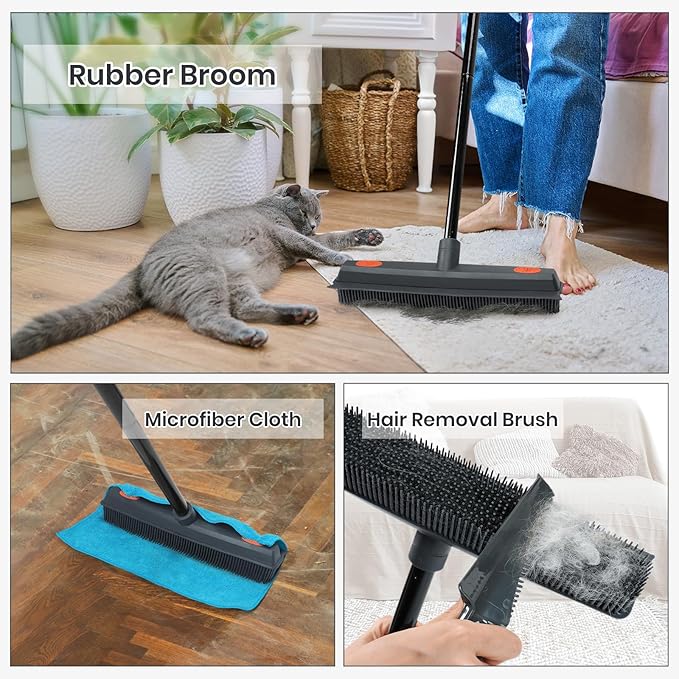 MAVRIZ Rubber Broom Carpet Rake - Image 3